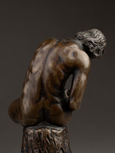 17th century - Boy with thorn, bronze with brown patina, Florence, 17th century