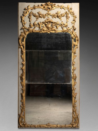 Mirrors, Trumeau  - Large giltwood overmantel, Provence, Louis XV period, circa 1760