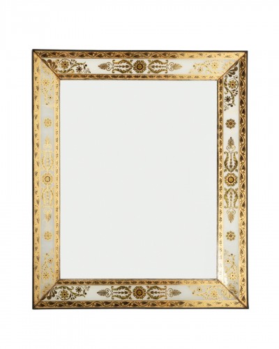 Eglomisé glass mirror, Paris, Charles X period, circa 1830