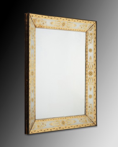 XIXe siècle - Miroir en verre églomisé, Paris époque Charles X vers 1830