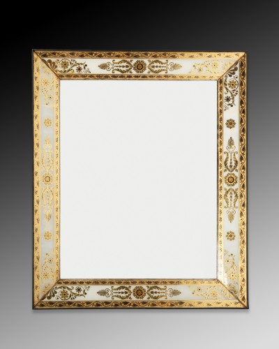 Miroir en verre églomisé, Paris époque Charles X vers 1830 - Restauration - Charles X