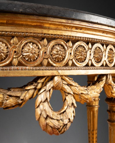 Console demi-lune en bois doré, Provence époque Louis XVI - Louis XVI