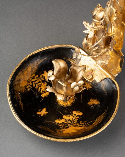 Lighting  - Bronze and lacquer screen candlestick, Paris circa 1750