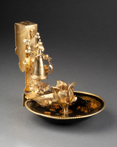 Bronze and lacquer screen candlestick, Paris circa 1750 - 
