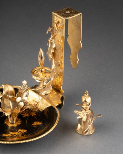Bronze and lacquer screen candlestick, Paris circa 1750 - Louis XV