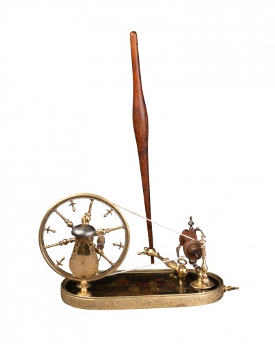 Rouet de salon en bronze et vernis Martin, Paris vers 1750