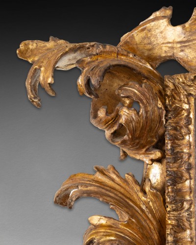 Miroir rocaille attribuable à Filippo Passarini, Rome vers 1680 - Miroirs, Trumeaux Style Louis XIV