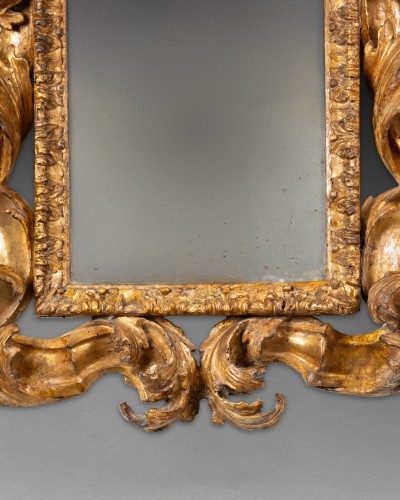 Antiquités - Miroir rocaille attribuable à Filippo Passarini, Rome vers 1680