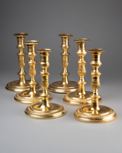 Série de six flambeaux en bronze, Paris époque Régence - Franck Baptiste Paris