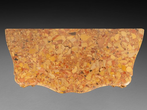 Antiquités - Console à rocailles asymétriques, Paris époque Louis XV vers 1750