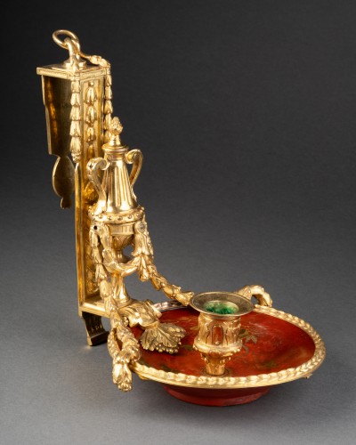 Transition - Bronze and lacquer screen candlestick, Paris, circa 1765