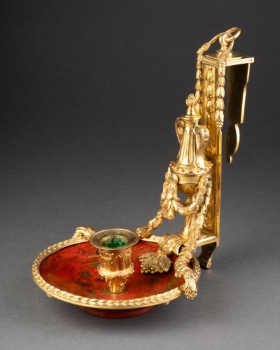 Antiquités - Bronze and lacquer screen candlestick, Paris, circa 1765
