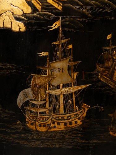 Pair of corner cabinets in Martin varnish by Léonard Boudin circa 1760 - Furniture Style Louis XV