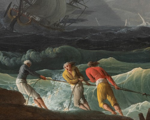 Calm and Storm, a pair of seascapes by Lacroix de Marseille, 1773 - Louis XV