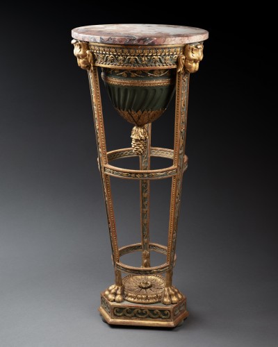 Mobilier Table & Guéridon - Jardinière en athénienne laquée et dorée, Piémont vers 1800