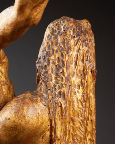 Louis XIV - Hercule et Antée, sculpture en bois doré, Italie 18e siècle