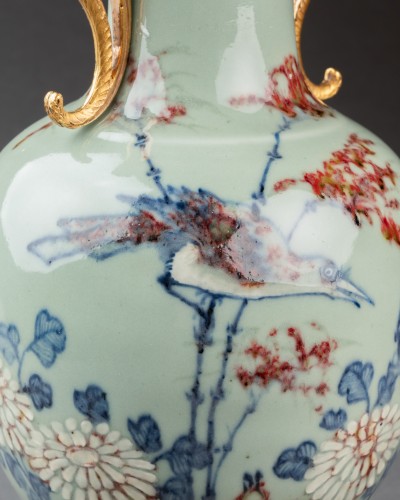 Chinese celadon vase mounted,  Paris circa 1780 - Porcelain & Faience Style Louis XVI