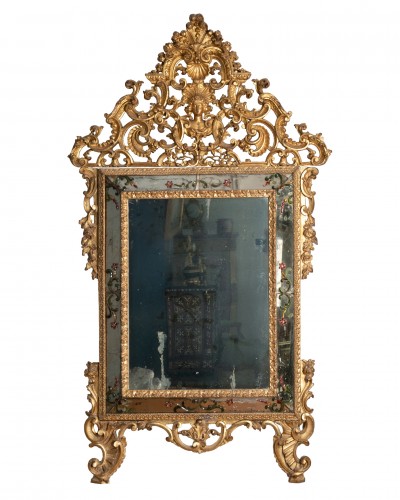 Miroir en bois doré et verres de Murano, Venise vers 1750