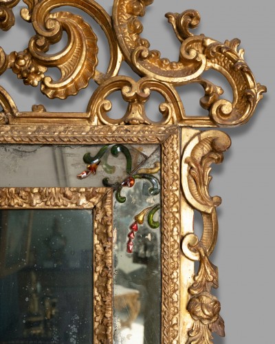 Miroir en bois doré et verres de Murano, Venise vers 1750 - Miroirs, Trumeaux Style Louis XV
