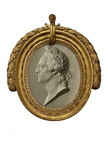 Portrait de roi Louis XV en trompe l’oeil vers 1775