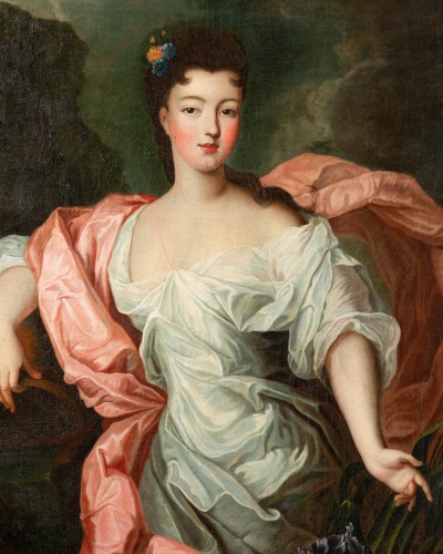 Princess of Conti in irises, by Pierre Gobert circa 1720 - Paintings & Drawings Style Louis XIV