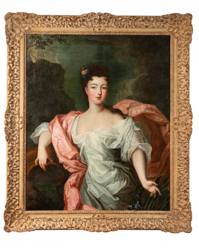 Paintings & Drawings  - Princess of Conti in irises, by Pierre Gobert circa 1720
