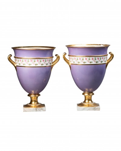 Paire de glacières en porcelaine de Sévres livrée pour Napoléon en 1808