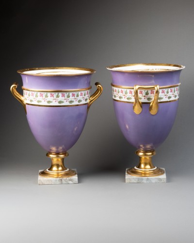 Empire - Paire de glacières en porcelaine de Sévres livrée pour Napoléon en 1808