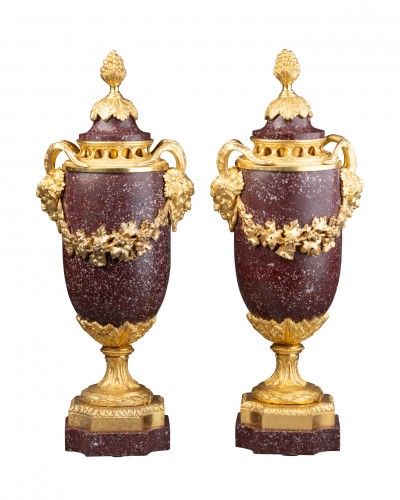 Paire de pots-pourris en porphyre, Rome vers 1830