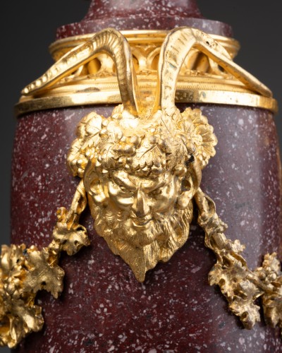 Paire de pots-pourris en porphyre, Rome vers 1830 - Louis-Philippe