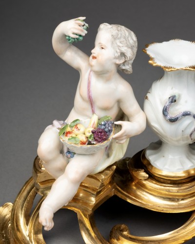 Porcelain & Faience  - Pair of Meissen "Four Seasons" groups, circa 1750