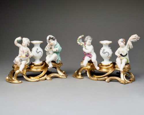 Pair of Meissen "Four Seasons" groups, circa 1750 - 