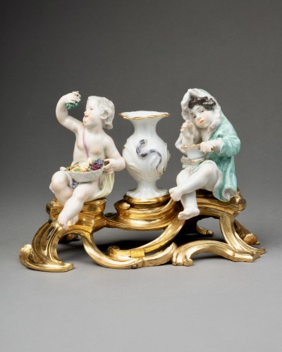 18th century - Pair of Meissen "Four Seasons" groups, circa 1750