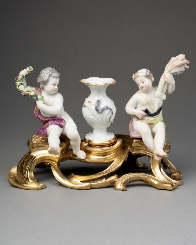Antiquités - Pair of Meissen "Four Seasons" groups, circa 1750