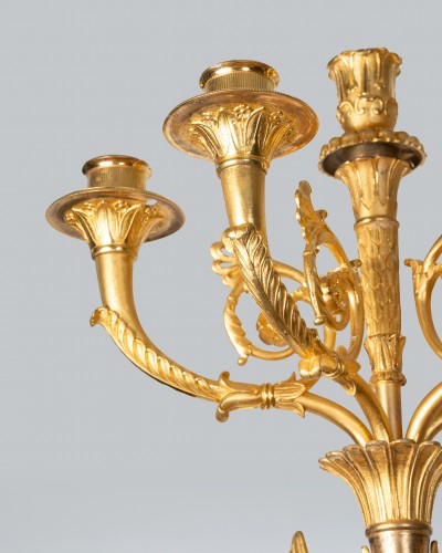 Lighting  - Pair of wall lights featuring winged children, Paris, Empire period