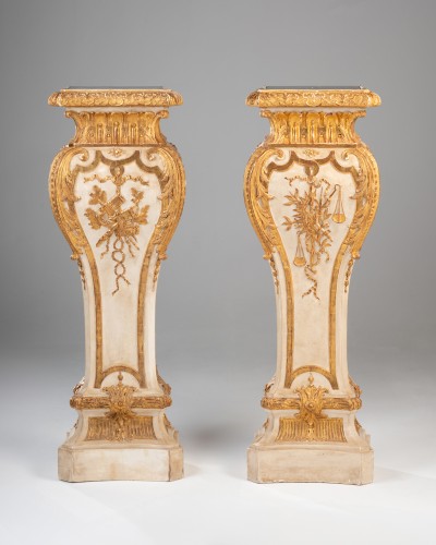Paire de gaines en bois laqué et doré, Paris vers 1740 - Franck Baptiste Paris