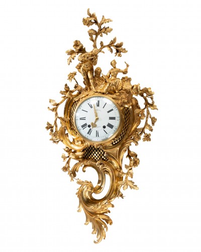 Monumental cartel clock featuring musicians, Paris, Louis XV period, circa 
