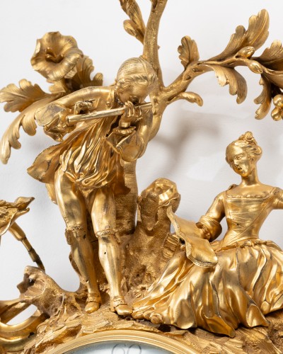 Monumental cartel clock featuring musicians, Paris, Louis XV period, circa  - 