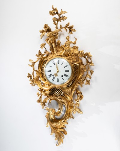 Monumental cartel clock featuring musicians, Paris, Louis XV period, circa  - Louis XV