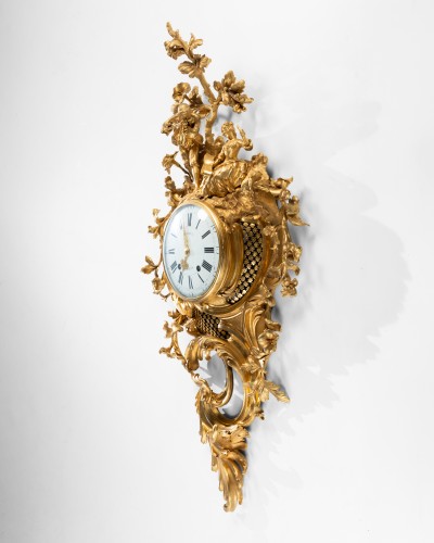 Louis XV - Monumental cartel clock featuring musicians, Paris, Louis XV period, circa 