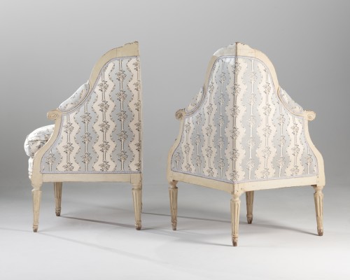 Paire de bergères d’angle par J.B Sené, Paris époque Louis XVI - Louis XVI