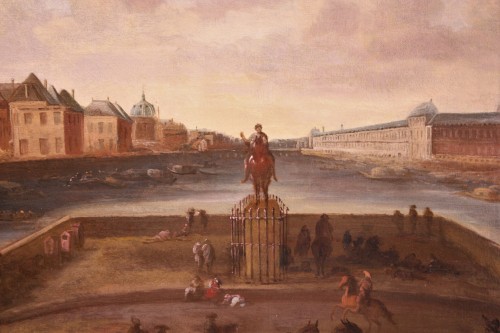 Tableaux et dessins Tableaux XVIIe siècle - Vue de Paris du Pont Neuf - Hendrick Mommers (1623-1693)
