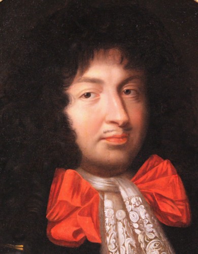 Portrait de Louis XIV en armure, atelier de Pierre Mignard (1612-1695) - Tableaux et dessins Style Louis XIV