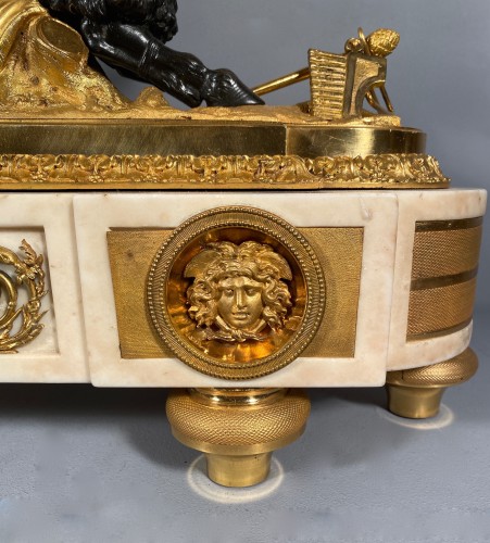 18th century - Mantel clock with musical fauns, Thomire circa 1790