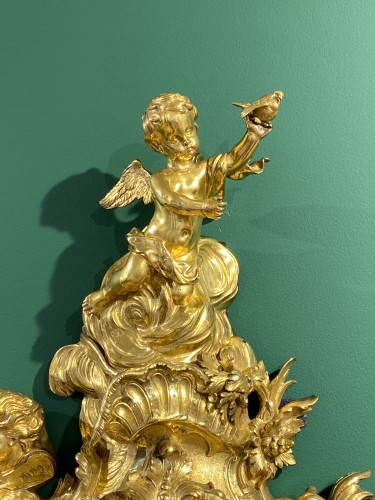 Horlogerie Cartel - Cartel d’apparat en bronze doré, Paris époque Louis XV