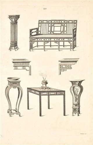 Antiquités - Pair of Anglo-Chinese style amaranth shelves, Paris circa 1765