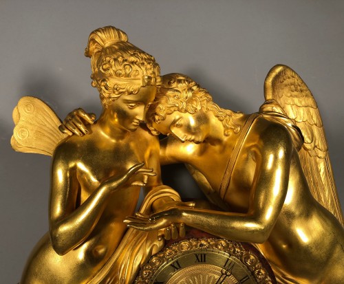 Pendule Cupidon et Psyché, attribuée à Thomire, Paris vers 1820 - Horlogerie Style Restauration - Charles X