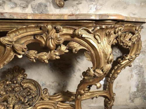 Monumental console table Louis XV period circa 1760 - Louis XV