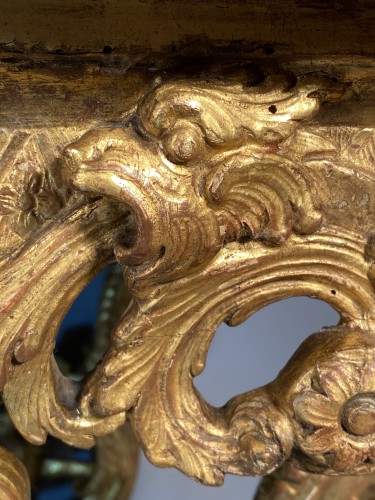 XVIIIe siècle - Console en bois doré aux hydres, Paris fin de l’époque Louis XIV