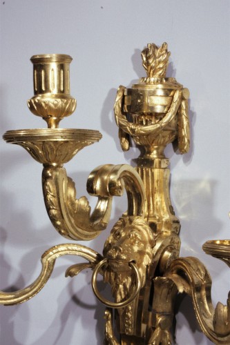 Louis XV - Pair of wall sconces with lion muzzles, Paris circa 1775